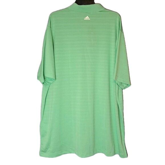 ADIDAS Golf NEW Men's Size 2XL XXL Dri Fit Polo Sport Shirt Green Stripe Coach - Picture 2 of 5
